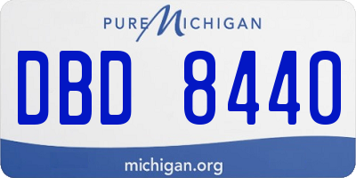MI license plate DBD8440