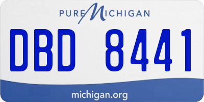 MI license plate DBD8441