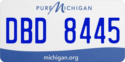 MI license plate DBD8445