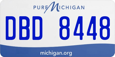 MI license plate DBD8448