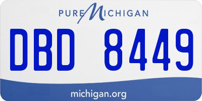 MI license plate DBD8449
