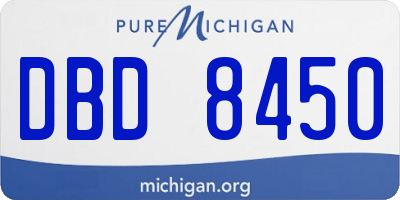MI license plate DBD8450