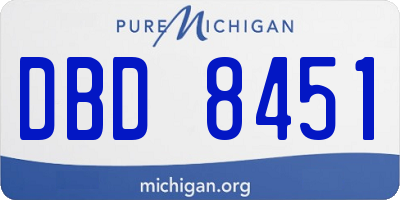 MI license plate DBD8451