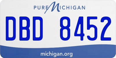 MI license plate DBD8452