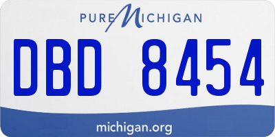 MI license plate DBD8454