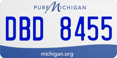 MI license plate DBD8455