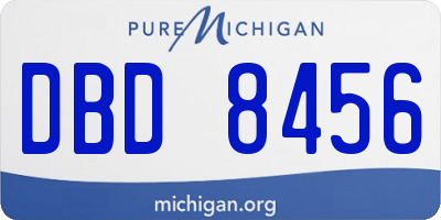 MI license plate DBD8456