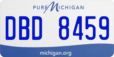 MI license plate DBD8459