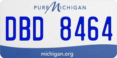 MI license plate DBD8464