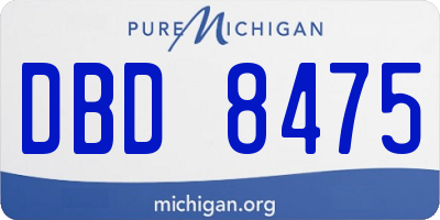 MI license plate DBD8475