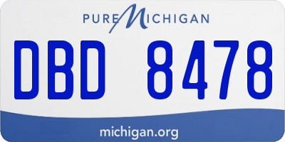 MI license plate DBD8478