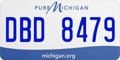 MI license plate DBD8479