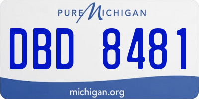 MI license plate DBD8481