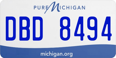 MI license plate DBD8494
