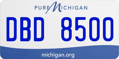 MI license plate DBD8500