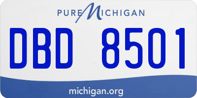 MI license plate DBD8501