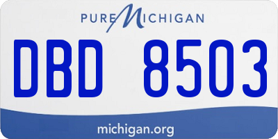 MI license plate DBD8503