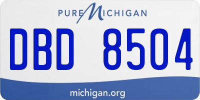 MI license plate DBD8504