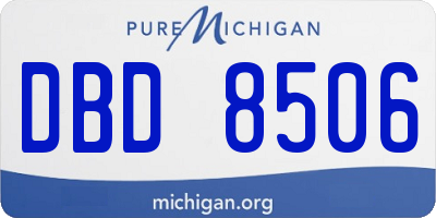 MI license plate DBD8506