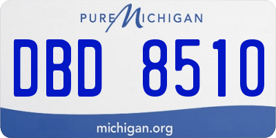 MI license plate DBD8510