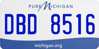 MI license plate DBD8516