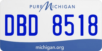 MI license plate DBD8518