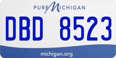 MI license plate DBD8523