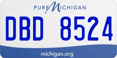 MI license plate DBD8524