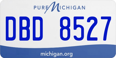 MI license plate DBD8527