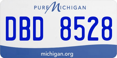 MI license plate DBD8528