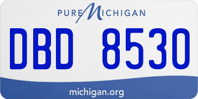 MI license plate DBD8530