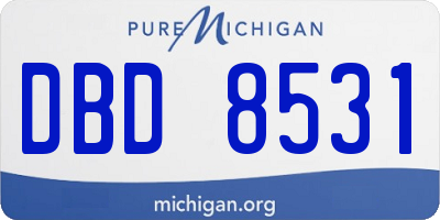 MI license plate DBD8531