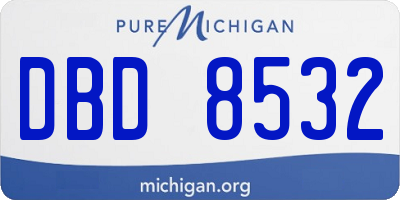 MI license plate DBD8532