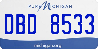 MI license plate DBD8533