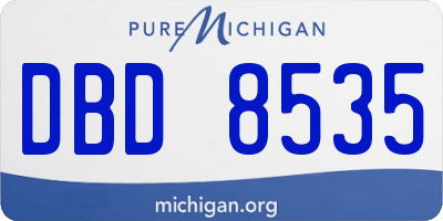 MI license plate DBD8535
