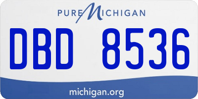 MI license plate DBD8536
