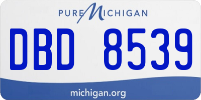 MI license plate DBD8539
