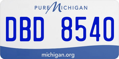 MI license plate DBD8540