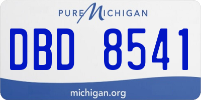 MI license plate DBD8541