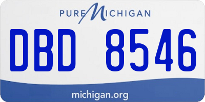 MI license plate DBD8546