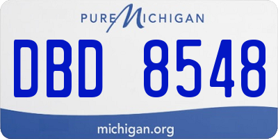 MI license plate DBD8548