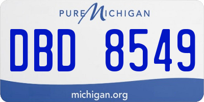 MI license plate DBD8549