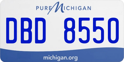 MI license plate DBD8550