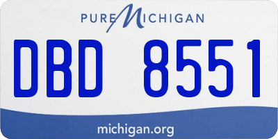 MI license plate DBD8551
