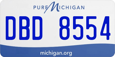 MI license plate DBD8554