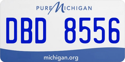 MI license plate DBD8556