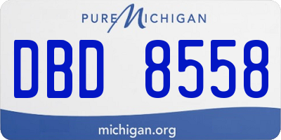 MI license plate DBD8558