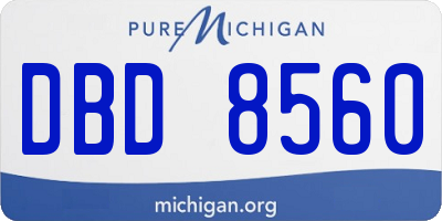 MI license plate DBD8560