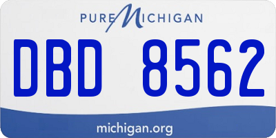 MI license plate DBD8562