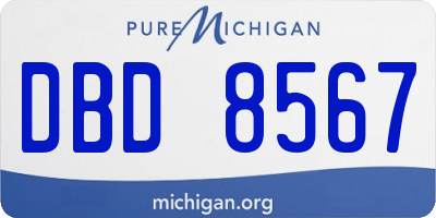 MI license plate DBD8567